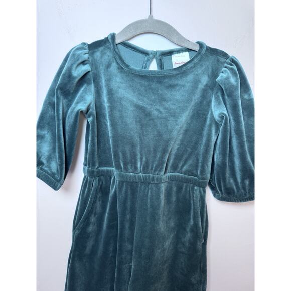 Hanna Andersson Green Velour Jumpsuit, Wide Leg, Holidays, Size 3T NWOT - Picture 3 of 11
